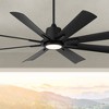 Casa Vieja 54" Inspirit Modern Indoor Outdoor Ceiling Fan 8 Blade LED Light Remote Control Matte Black Finish Bedroom Patio Living Room Damp Rated - 2 of 4