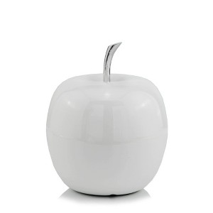 HomeRoots 8" White Aluminum Decorative Apple Tabletop Sculpture - 1 of 4