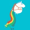Men's Design By Humans Unicorn on rainbow jet pack By radiomode T-Shirt - 2 of 3