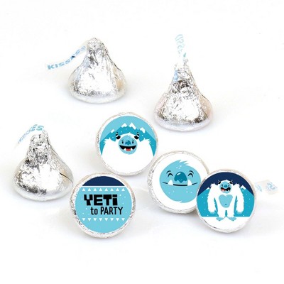 Big Dot of Happiness Yeti to Party - Abominable Snowman Birthday Party Round Candy Sticker Favors - Labels Fit Hershey's Kisses (1 sheet of 108)