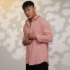 Campus Sutra Men Men's Blush Pink Cubic-Textured Oversized Shirt - 3 of 4
