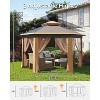 13x13ft Pop Up Gazebo Outdoor Canopy Tent with Mosquito Netting and 3 Adjustable Height, One Push Setup for Backyard Patio Garden Outside Khaki Beige - 3 of 4