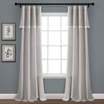 Linen Lace Window Curtain Panels - Lush Décor