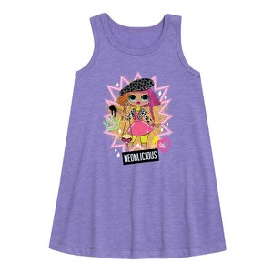 Girls' - LOL Surprise! - Neonlicious Graphic Sleeveless Aline Dress - 1 of 3