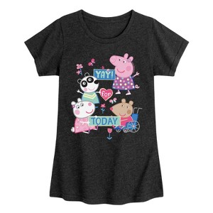 Girls' - Peppa Pig - Yay For Today Suzy Mandy and Peggi Fitted Short Sleeve Graphic T-Shirt - 1 of 4