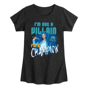 Girls' - Descendants - Chloe Charming Not A Villain I'm A Champion Fitted Short Sleeve Graphic T-Shirt - 1 of 4