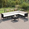 vidaXL Patio Lounge Set Outdoor Sectional Sofa Set Table Poly Rattan Black - 2 of 4