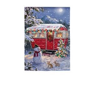 Evergreen Christmas Camper Lustre Garden Flag 12 x 18 Inches Indoor Outdoor Decor - 1 of 4