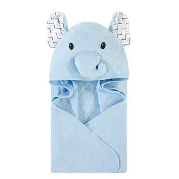 Hudson Baby Infant Boy Rayon from Bamboo Animal Hooded Towel, Blue Elephant, One Size