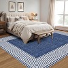 Modern Bordered Area Rug, Washable Low Pile Non Slip Stain Resistant Soft Carpet for Living Room, Bedroom, Dining Room, Office - 2 of 4