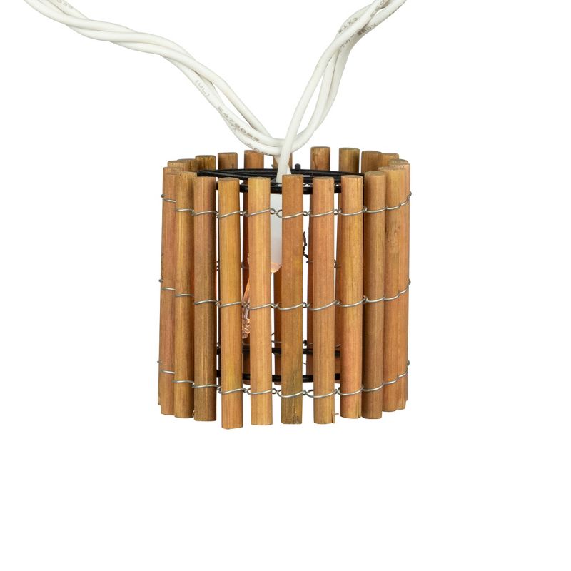 Northlight 10-Count Brown Tropical Bamboo Outdoor Patio String Light Set, 7.25ft White Wire, 5 of 7