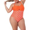 Agnes Orinda Women's Plus Size Halter Knot Bust One Piece Swimsuit Sets - 2 of 4