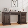 Vipbear 60" Rustic Executive Desk,Wood Computer Office Desk with Drawers & Cabinet, Large Capacity Home Office Desk Workstation for Home,Study,Work - 4 of 4