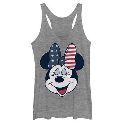 Women's Mickey & Friends Minnie Mouse Portrait Racerback Tank Top - Black  Heather - 2X Large