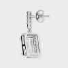 Silver Plated Halo Emerald Cubic Zirconia Drop Earrings - image 2 of 2