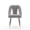 PAGED Modern Dining Chairs Set of 2 Velvet Upholstered Dining Room Chairs with Nailheads and Gold Tipped Black Metal Legs for Living Room - 2 of 4