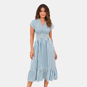 blue canoe dress Brochu Walker Antibes Dress