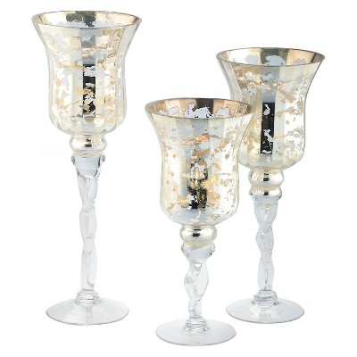  3pc Votive Candle Holder Set Gold - Diamond Star 