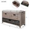 Assembled Storage Bench with Cushion, Multi-functional Storage Bench,Shoe Bench for Entryway, Mudroom, Hallway, and Bedroom-Maison Boucle - 3 of 4