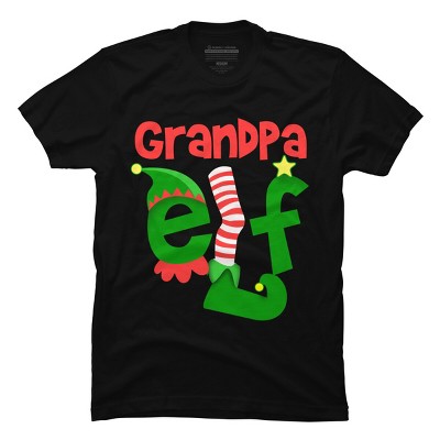 Men's Design By Humans Grandpa Elf Christmas By personalized T-Shirt