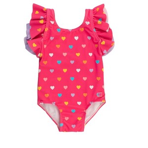RuffleButts Girls UPF50+ Butterfly One Piece Swimsuit - 1 of 4