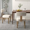 ADILE Upholstered Dining Chairs Set of 2, Mid Century Modern Kitchen Chairs w/Curved Backrest & Rubber Wood Legs - 2 of 3
