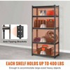 5 - Tier Heavy Duty Metal Shelves 2000 lbs Black Garage Kitchen Pantry Basement Laundry Storage Rack 30x12x60 Inch - 4 of 4