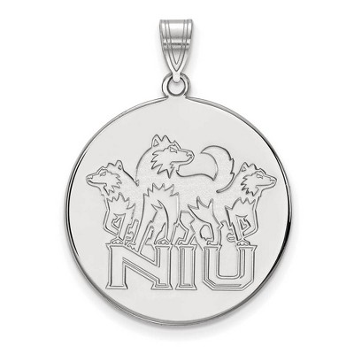 Black Bow Jewelry 10k White Gold Northern Illinois Huskies NCAA Extra Large Pendant