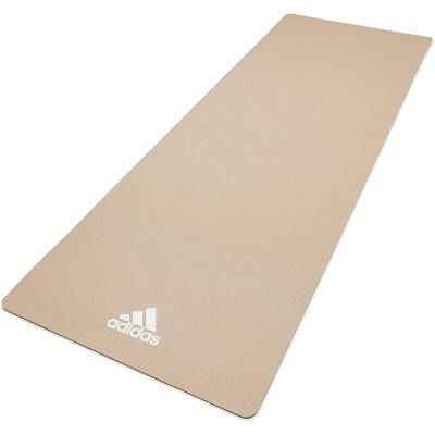 Adidas ADYG-10100VG Universal Exercise Roll Up Slip Resistant Fitness Yoga Mat, 8mm Thick, Vapor Grey