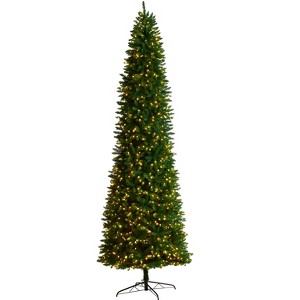 Nearly Natural 11-ft Slim Green Mountain Pine Artificial Christmas Tree with 950 Clear LED Lights and 2836 Bendable Branches - 1 of 4