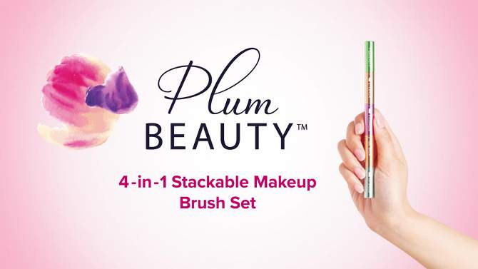 Plum Beauty 4-in-1 Stackable Makeup Brush Set, 2 of 9, play video