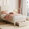 Twin Bed Frame with Storage Drawer and Headboard, Velvet Upholstered Twin Platform Bed Frame for Girls, Strong Wooden Slats Support, Noise-Free,2Pack - 3 of 4
