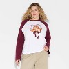 Women's Too Cute to Care Raglan Long Sleeve Graphic T-Shirt - White - 2 of 3