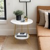Hommoo End Table, 2-Tier Round Sofa Bedside Table with Shelves - 4 of 4