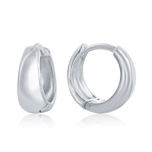 Bella Silver Sterling Silver Mini Huggie Earrings - Silver - 1 of 2