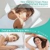 FAPO Ultra Thin Memory Foam Pillows - Height 2.75 in Slow Rebound Gel Foam Supportive Pillow,Removable Pillow Case (Queen-26”x16”) - 2 of 4
