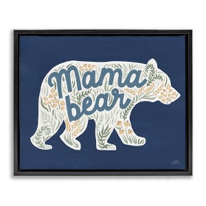 Stupell Industries Blue Mama Bear Botanicals Floating Frame Canvas Art - 1 of 4