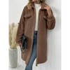 Women's Long Button Up Coat Cozy Ribbed Long Sleeve Open Front Casual Coat - 3 of 3