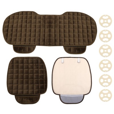 X-Autohaux Universal Breathable Plush Automotive Seat Pads Brown 1 Set