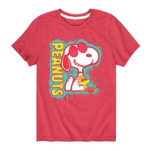 Boys' - Peanuts - Peanuts Snoopy Woodstock Short Sleeve Graphic T-Shirt - 1 of 4