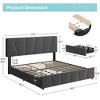 Full Size Upholstered Bed Frame - 4 Storage Drawers, Adjustable Velvet Headboard, Wooden Slats Support - 2 of 4