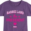 Girls' - Barbie - Barbie Land Palm Trees Fitted Short Sleeve Graphic T-Shirt - 2 of 4