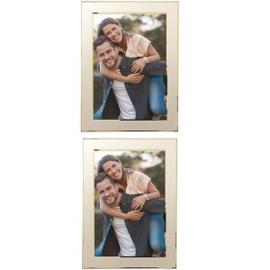 REGALWOVEN Home Room Modern Brushed Aluminum Real Glass Photo Frame - 1 of 4