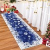 Christmas White Snow Printed Runner Rug, Washable Low Pile Non-Slip Soft Carpet for Bedroom Living Room - 2 of 4