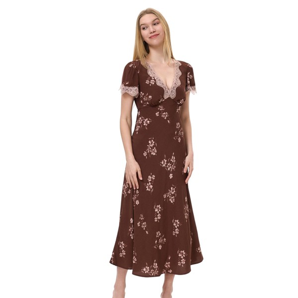 Vestido midi con mangas cortas y encaje para mujer - A New Day™ 6