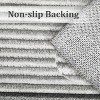Machine Washable Runner Rug Modern Border Low Pile Non-Shedding Soft Gradient Faux Wool Print Entryway Bathroom - 3 of 4