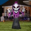 Gemmy Airblown Inflatable Skeleton Reaper w/Red LED Eyes Giant, 10.5 ft Tall, Multicolored - 2 of 3
