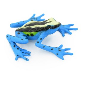 Collectible Wildlife Gifts | Blue and Yellow Brazilian Dyeing Poison Dart Frog, Hand Painted, Hard Rubber, Toy, Gift,  2 1/2" F4403 B9 - 1 of 4