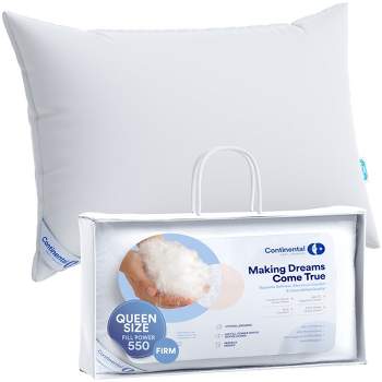 Continental Bedding - 550 Fill Power Firm Duck Down Pillow - Size - Pack of 1