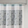 PAGED 72x72" Country Cottage Cotton Shower Curtain, Pintuck Paisley Print Shower Curtain with Lace Taping for Batnroom - 4 of 4